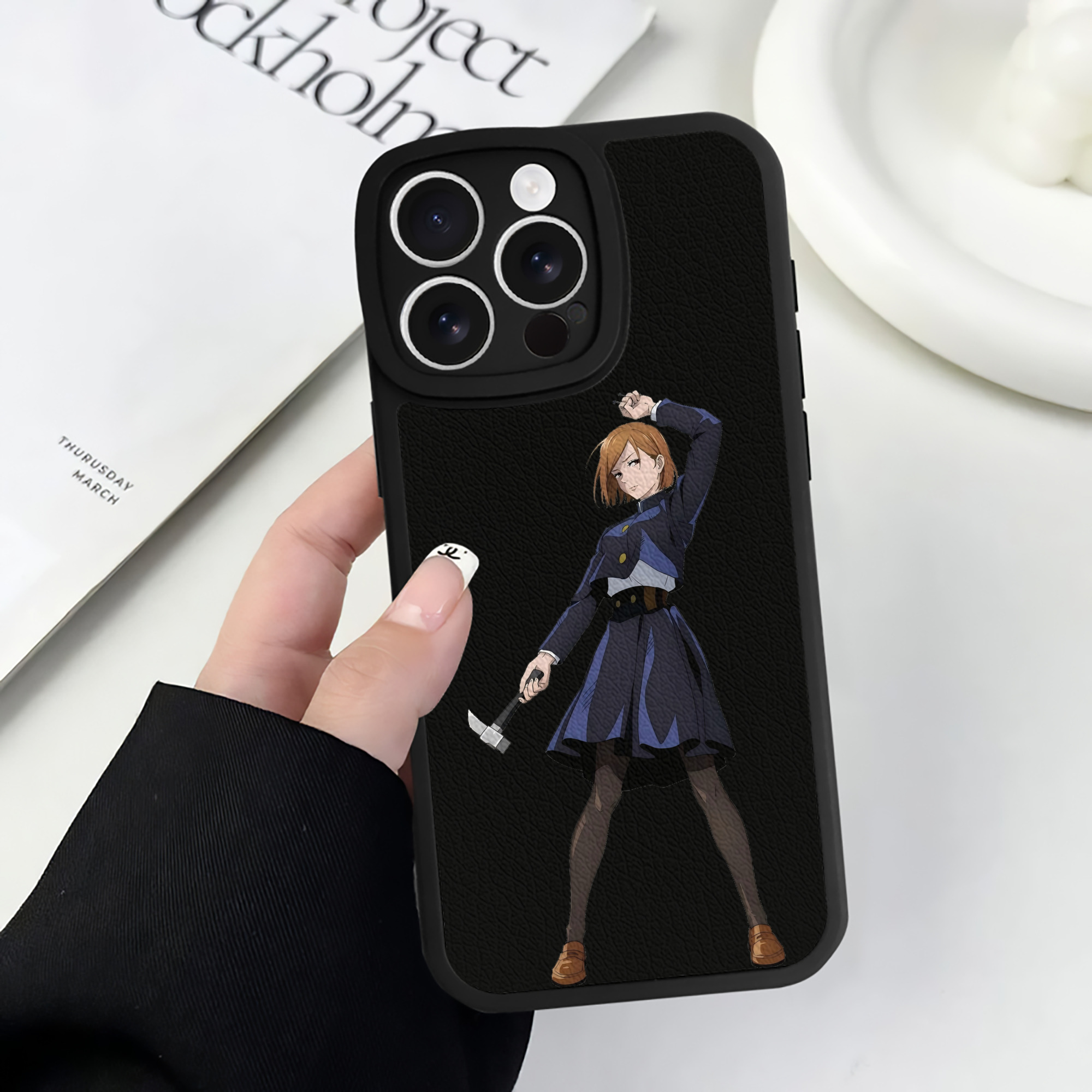 （画像用） 呪術廻戦 Jujutsu Kaisen 【iPhone 16シリーズ対応】シリコンスマホケース（レザー調） 材質：シリコン